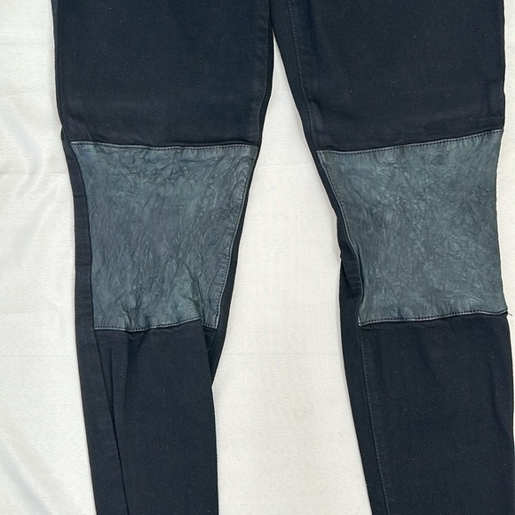 Joe Jeans Black Skinny Leather Knee Patch - Picture 8 of 12